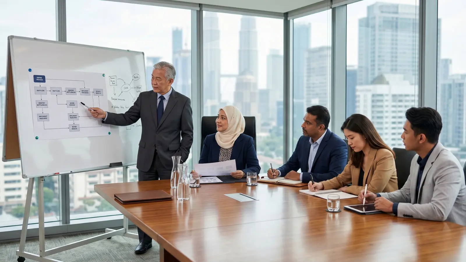 Senior Malaysian consulting engagement in progress with practitioners and executive sponsors